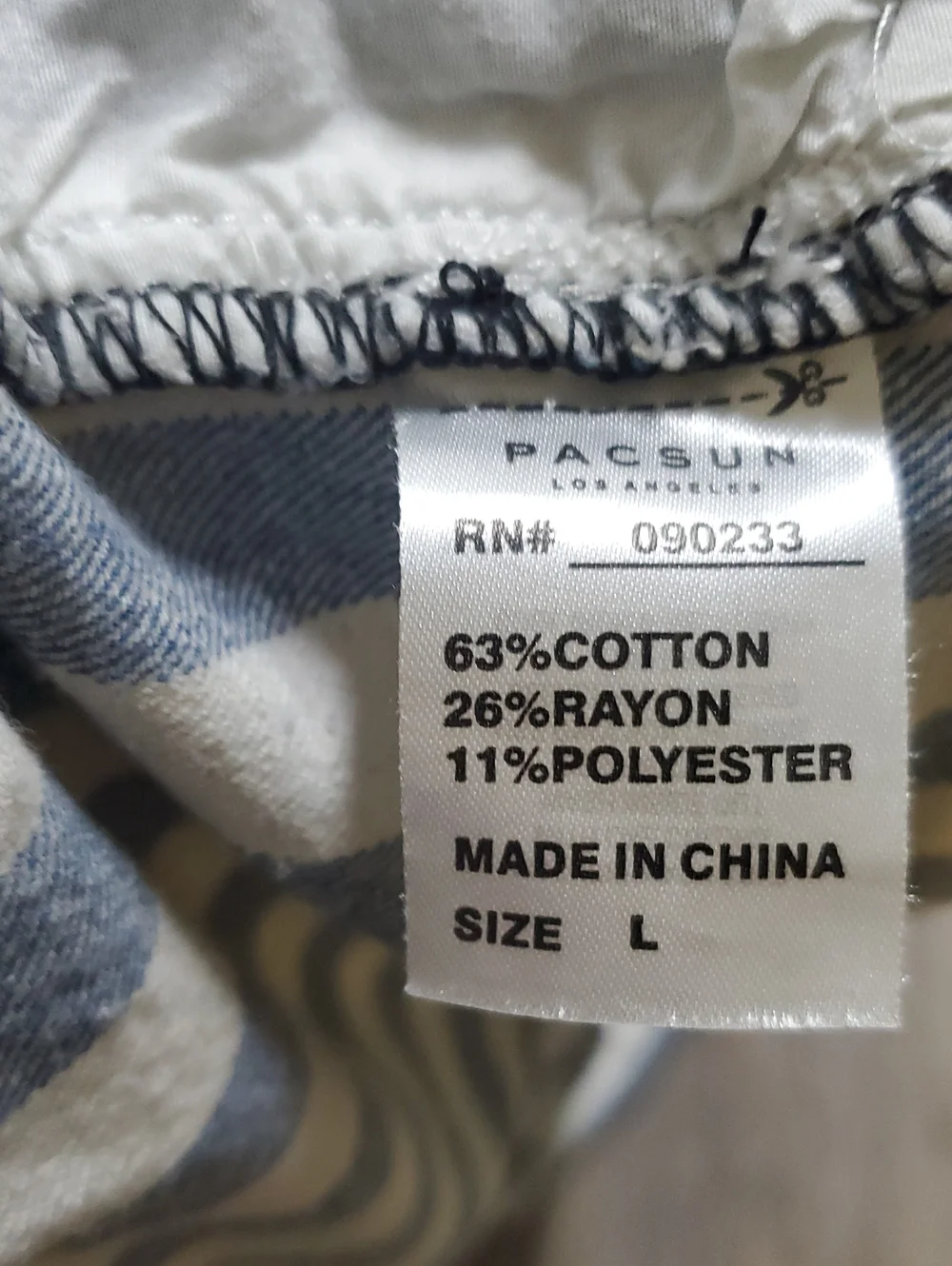 PacSun Blue and White Vertical Stripe Swim Trunks, Size L
